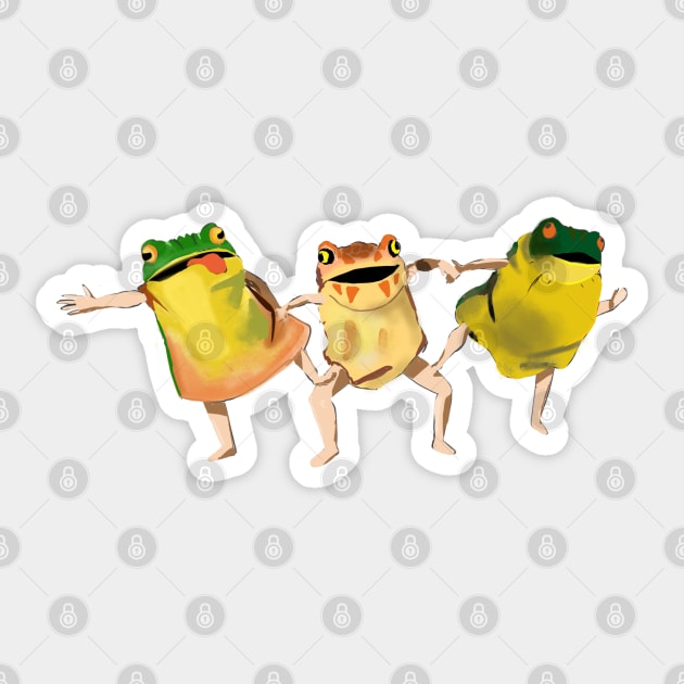 Frog dance Sticker by Klusha